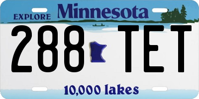 MN license plate 288TET