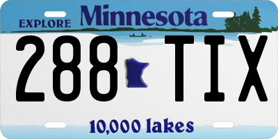 MN license plate 288TIX