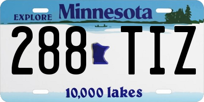 MN license plate 288TIZ