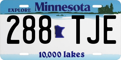 MN license plate 288TJE