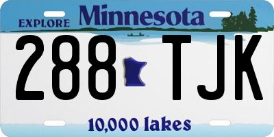 MN license plate 288TJK