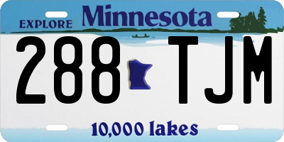 MN license plate 288TJM