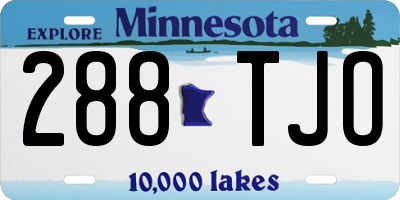 MN license plate 288TJO