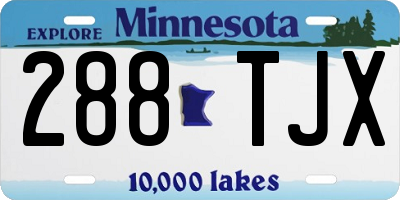MN license plate 288TJX