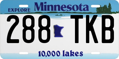 MN license plate 288TKB