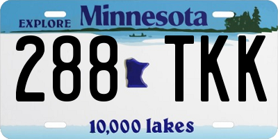 MN license plate 288TKK