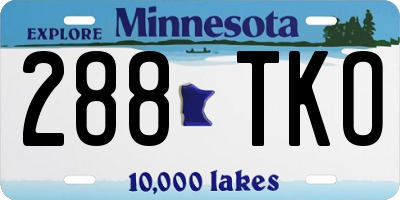 MN license plate 288TKO
