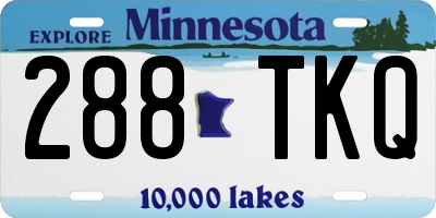 MN license plate 288TKQ