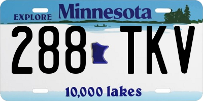 MN license plate 288TKV
