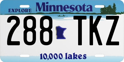 MN license plate 288TKZ