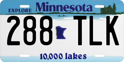 MN license plate 288TLK