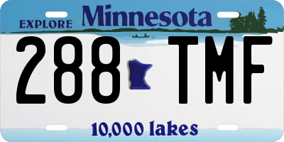 MN license plate 288TMF