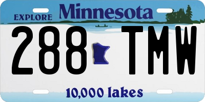 MN license plate 288TMW