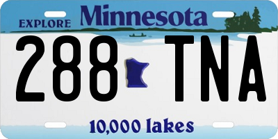 MN license plate 288TNA