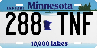 MN license plate 288TNF