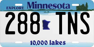 MN license plate 288TNS
