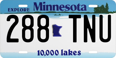 MN license plate 288TNU