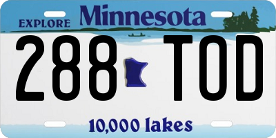MN license plate 288TOD