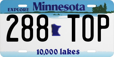 MN license plate 288TOP