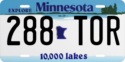 MN license plate 288TOR
