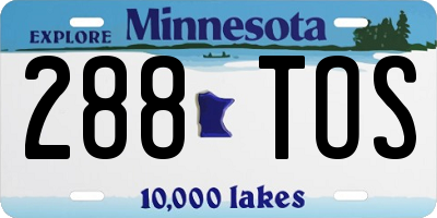 MN license plate 288TOS