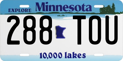 MN license plate 288TOU
