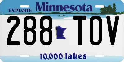 MN license plate 288TOV