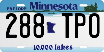 MN license plate 288TPO