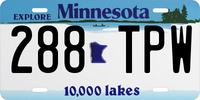 MN license plate 288TPW