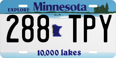 MN license plate 288TPY