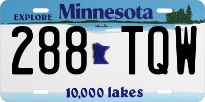 MN license plate 288TQW