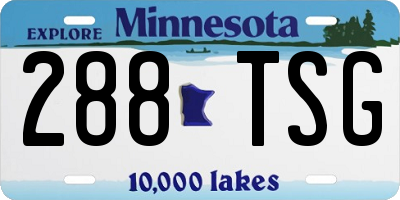 MN license plate 288TSG