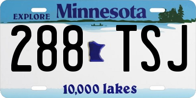 MN license plate 288TSJ