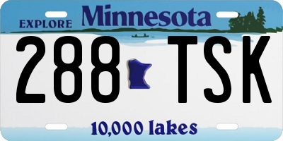 MN license plate 288TSK