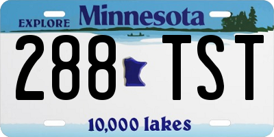 MN license plate 288TST