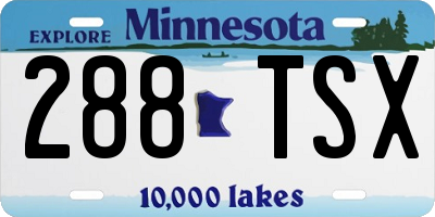 MN license plate 288TSX