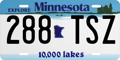 MN license plate 288TSZ