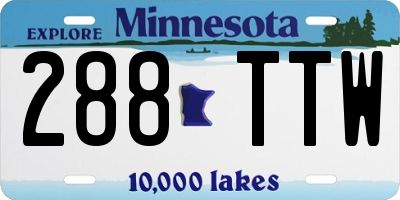 MN license plate 288TTW
