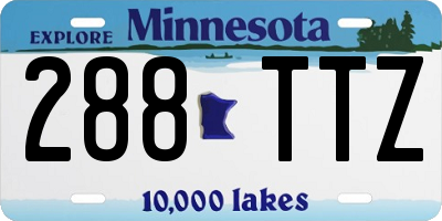 MN license plate 288TTZ