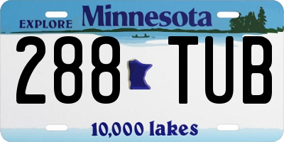 MN license plate 288TUB
