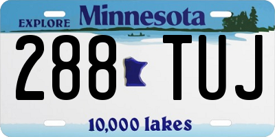 MN license plate 288TUJ