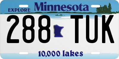 MN license plate 288TUK