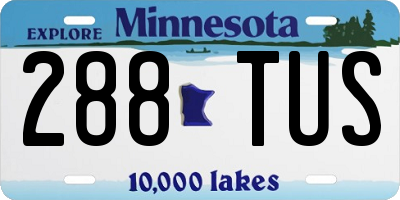MN license plate 288TUS