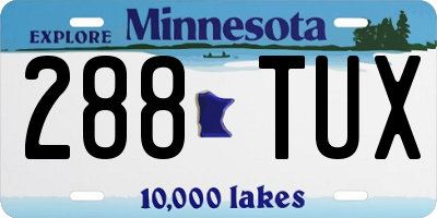 MN license plate 288TUX