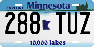MN license plate 288TUZ