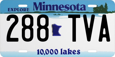 MN license plate 288TVA