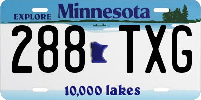 MN license plate 288TXG