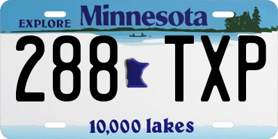MN license plate 288TXP