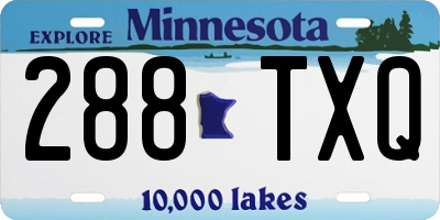 MN license plate 288TXQ