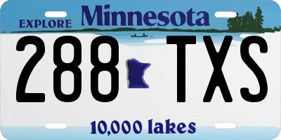 MN license plate 288TXS